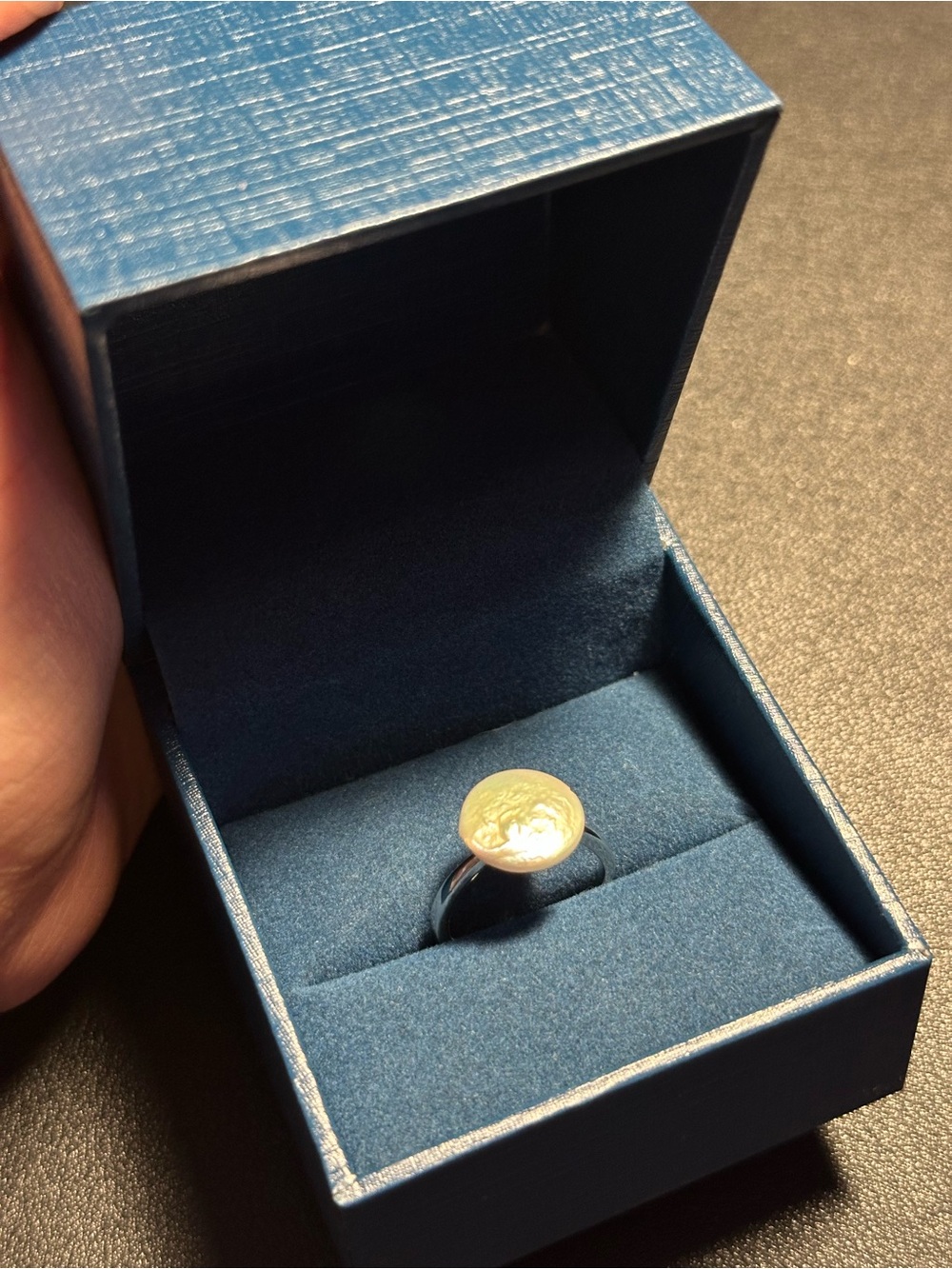 Baroque Flat/Button Freshwater Pearl Ring - Women's Jewelry